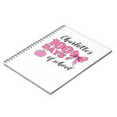 Meisjes 100 dagen school roze potlood strik notitieboek (Linkerzijde)