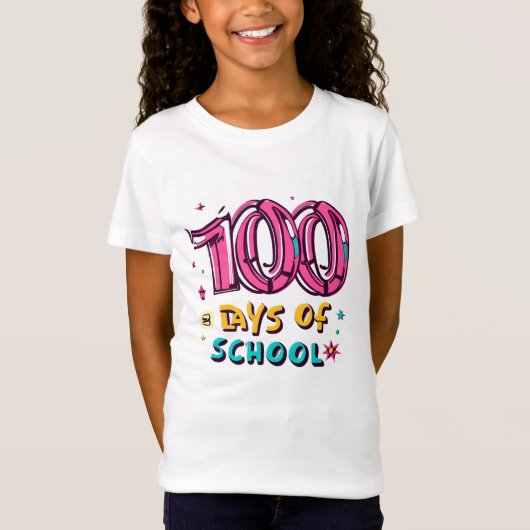 Meisjes 100 dagen van school t-shirt (Voorkant)
