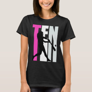 Meisjes 10e Baseball Birthday Pink Softball Queen  T-shirt