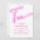 Meisjes 10e Neon Teen Verjaardag Kaart (Voorkant)