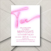 Meisjes 10e Neon Teen Verjaardag Kaart