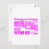 Meisjes 10e verjaardag: Roze 10 jaar oud Briefkaart (Voorkant / Achterkant)