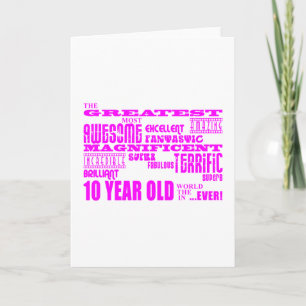Meisjes 10e verjaardag: Roze 10 jaar oud Kaart