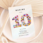 Meisjes 10e Verjaardag Tiende Verjaardag Bloementu Kaart