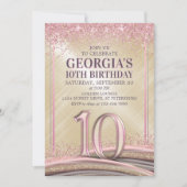 Meisjes 10e verjaardag uitnodiging (Voorkant)