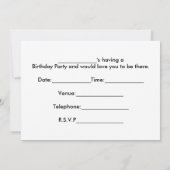 Meisjes 10th Birthday Party Invitation, Paars Kaart (Achterkant)