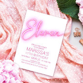 Meisjes 11e Neon Teen Verjaardag Kaart