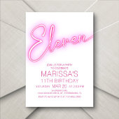 Meisjes 11e Neon Teen Verjaardag Kaart