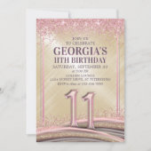 Meisjes 11e verjaardag uitnodiging (Voorkant)