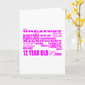 Meisjes 12e verjaardag : Pink Greatest 12 jaar oud Kaart (Gele Bloem)