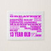 Meisjes 13e verjaardag : Roze GROOTSTE 13-jarige Legpuzzel (Horizontaal)