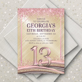 Meisjes 13e verjaardag uitnodiging