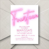 Meisjes 14e Neon Teen Verjaardag Kaart