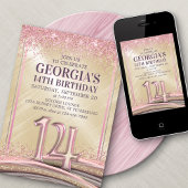 Meisjes 14e verjaardag uitnodiging