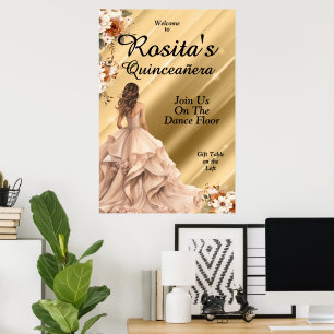 Meisjes 15e verjaardag Latino Elegant Quinceanera Poster