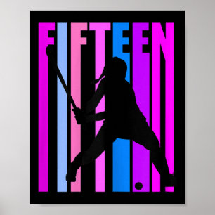 Meisjes 15e verjaardag veldhockeyspeler sport meis poster
