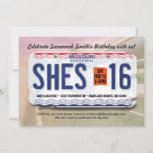 Meisje's 16e verjaardag Missouri uitnodiging (Voorkant)