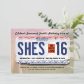 Meisje's 16e verjaardag Missouri uitnodiging (Staand voorkant)