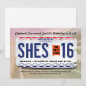 Meisje's 16e verjaardag Missouri uitnodiging (Voorkant / Achterkant)
