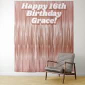 Meisjes 16e Verjaardag Roos Gouden Faux Tinsel Ach Wandkleed (In situ)