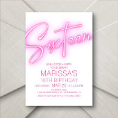 Meisjes 17e Neon Teen Verjaardag Kaart