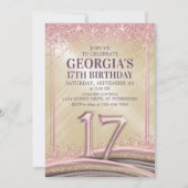 Meisjes 17e verjaardag uitnodiging (Voorkant)