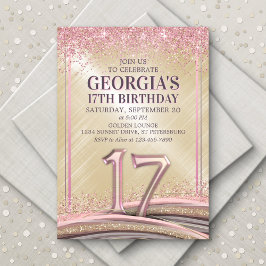 Meisjes 17e verjaardag uitnodiging