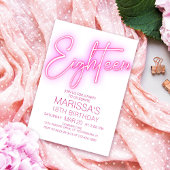 Meisjes 18e Neon Teen Verjaardag Kaart