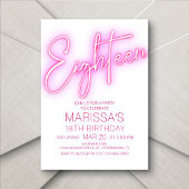 Meisjes 18e Neon Teen Verjaardag Kaart