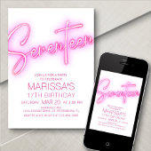 Meisjes 18e Neon Teen Verjaardag Kaart