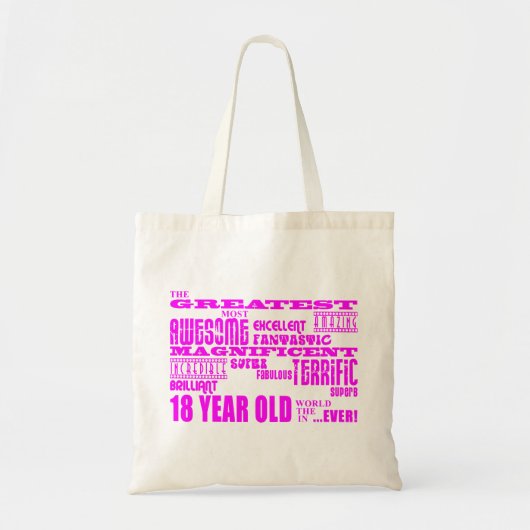 Meisjes 18e verjaardag : Roze GROOTSTE 18-jarige Tote Bag (Voorkant)