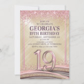Meisjes 19e verjaardag uitnodiging (Voorkant)
