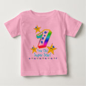 Meisjes 1 jaar oud Super Star Shirt (Voorkant)