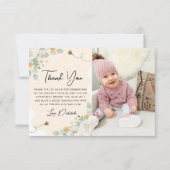 Meisjes 1e verjaardag bijendag foto dank je kaart (Voorkant)