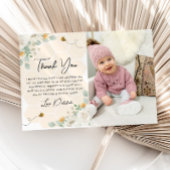 Meisjes 1e verjaardag bijendag foto dank je kaart