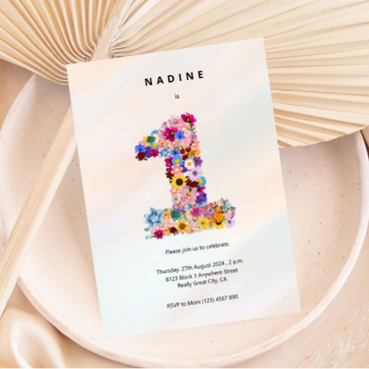 Meisjes 1e Verjaardag Eerste Verjaardag Bloemenfee Kaart