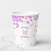 Meisjes 1e verjaardag eerste verjaardag papieren bekers (Voorkant)