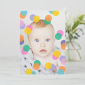 Meisje's 1e Verjaardag Foto Confetti Kaart (Staand voorkant)