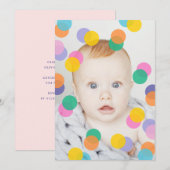 Meisje's 1e Verjaardag Foto Confetti Kaart (Voorkant / Achterkant)