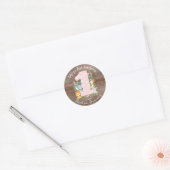 Meisjes 1e Verjaardag Oerwoud Dieren Favor Sticker (Envelop)