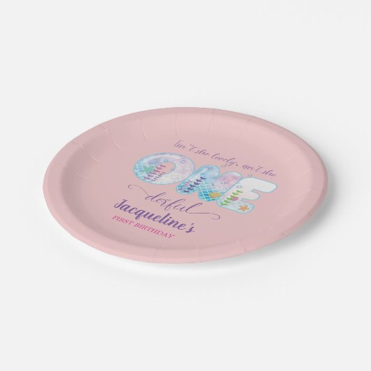Meisjes 1e Verjaardag ONEderful Roze Papieren Bordje (Gekanteld)