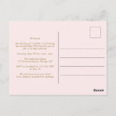 Meisjes 1e verjaardag roze goud glitter uitnodigin briefkaart (Achterkant)