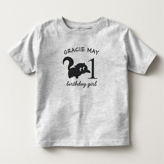 Meisjes 1e Verjaardag Schattige Kitty Cat Age Kind Kinder Shirts (Voorkant)