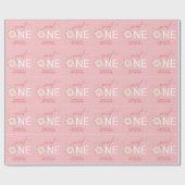 Meisje's 1e verjaardag Sweet One Donut Pink Cadeaupapier (Vlak)