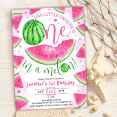 Meisjes 1e Verjaardagsfeest 'ONE in a Melon!' Scha Kaart
