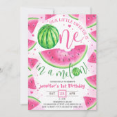 Meisjes 1e Verjaardagsfeest 'ONE in a Melon!' Scha Kaart (Voorkant)