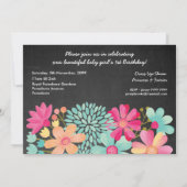 Meisjes 1ste verjaardag nummer 1 Fotouitnodiging Kaart (Achterkant)