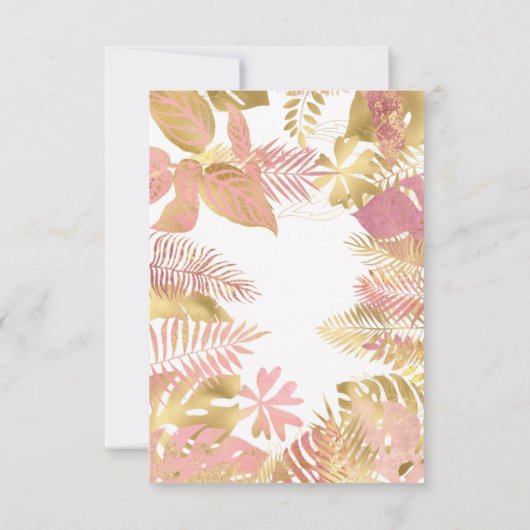 Meisjes 1ste verjaardag Roze Gold Safari Kaart (Achterkant)