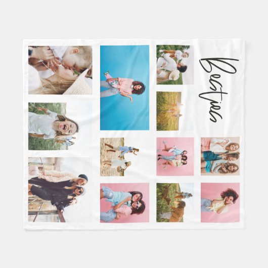 Meisjes 20 foto beste vriend moderne eenvoudige fleece deken (Voorkant (Horizontaal))