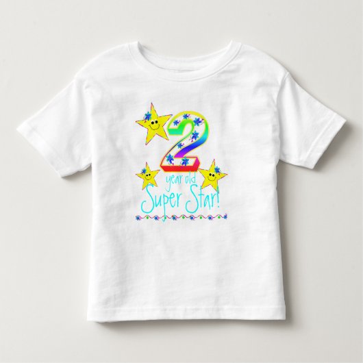 Meisjes 2 jaar oud Super Star Shirt (Voorkant)